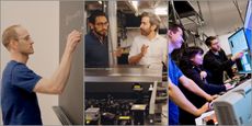 Collage of quantum researchers.