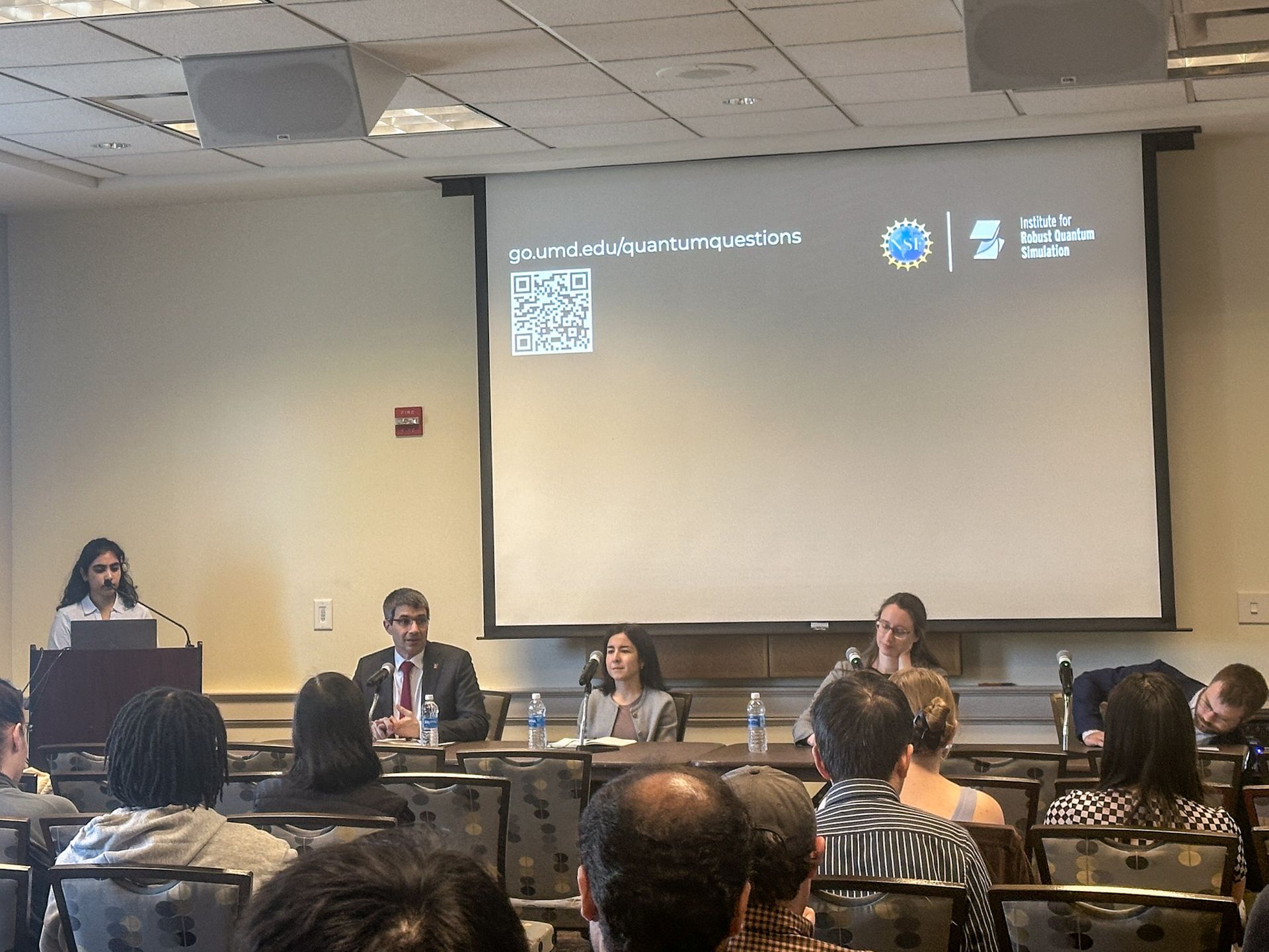 Panelists discuss quantum policy and research at a World Quantum Day 2025 event hosted by the NSF Quantum Leap Challenge Institute for Robust Quantum Simulation.